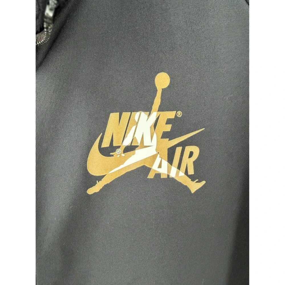 Nike Jordan Jumpman Mens XXL Black Gold Full Zip Track Jacket Logo Tape Athletic